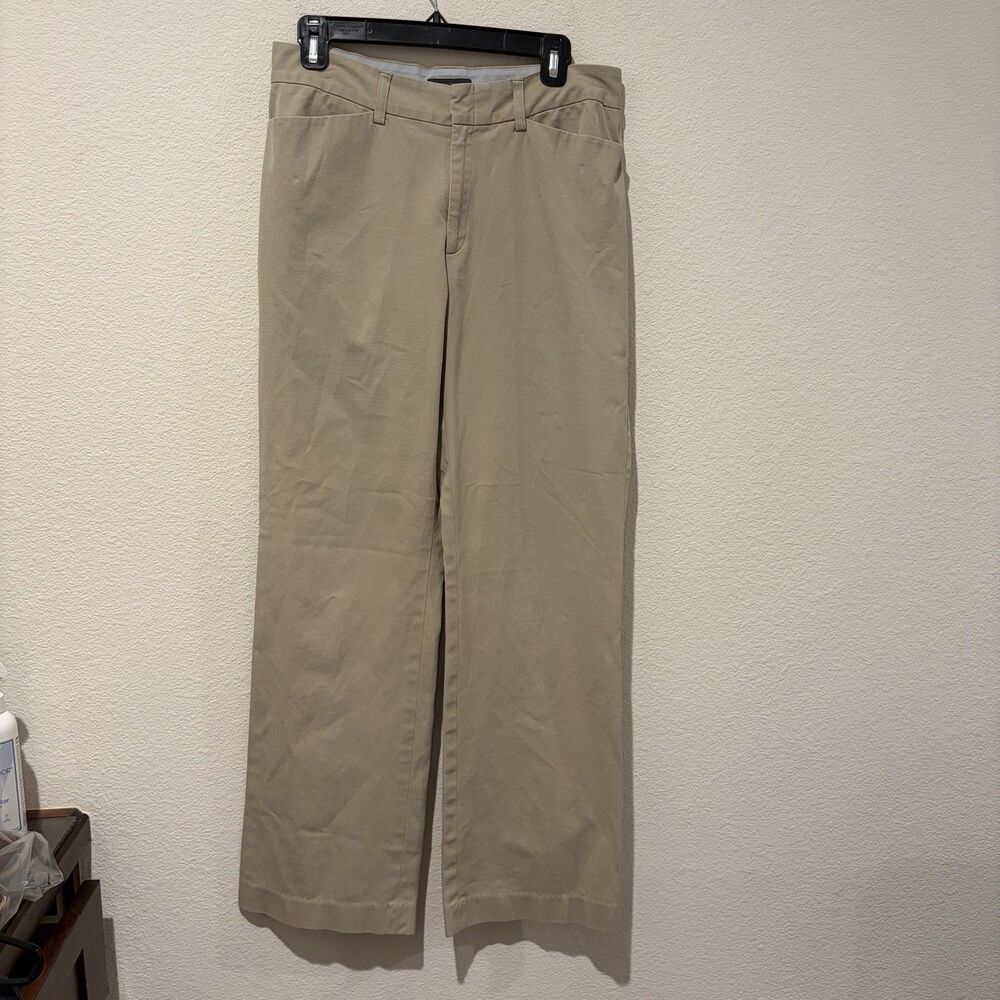 Vintage Bath Banana Republic Women Khakis Wide Leg Pants Size 10L Beige Flaw